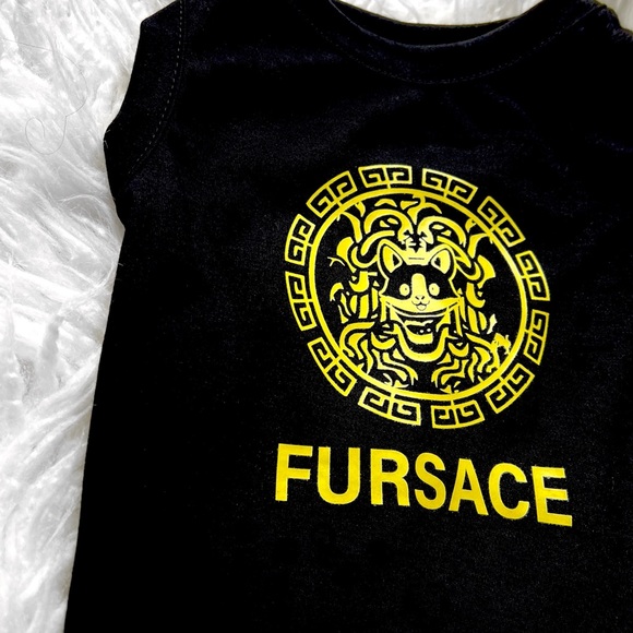 FURSACE Small Dog/ Cat Tee Shirt/ Black and Gold/ Brand New - Picture 9 of 14